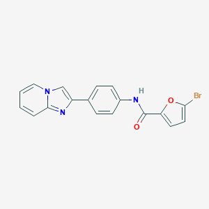 molecular formula C18H12BrN3O2 B492495 5-bromo-N-(4-imidazo[1,2-a]pyridin-2-ylphenyl)-2-furamide 
