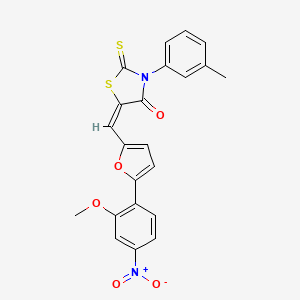 molecular formula C22H16N2O5S2 B4924960 5-{[5-(2-methoxy-4-nitrophenyl)-2-furyl]methylene}-3-(3-methylphenyl)-2-thioxo-1,3-thiazolidin-4-one 