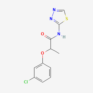 molecular formula C11H10ClN3O2S B4924967 2-(3-chlorophenoxy)-N-1,3,4-thiadiazol-2-ylpropanamide 