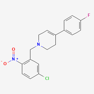 molecular formula C18H16ClFN2O2 B4924989 1-(5-chloro-2-nitrobenzyl)-4-(4-fluorophenyl)-1,2,3,6-tetrahydropyridine 