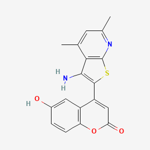 4-(3-amino-4,6-dimethylthieno[2,3-b]pyridin-2-yl)-6-hydroxy-2H-chromen-2-one