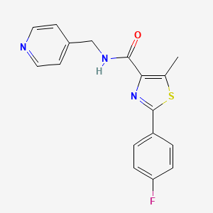 molecular formula C17H14FN3OS B4924998 2-(4-fluorophenyl)-5-methyl-N-(4-pyridinylmethyl)-1,3-thiazole-4-carboxamide 