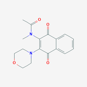 molecular formula C17H18N2O4 B4925031 N-methyl-N-[3-(4-morpholinyl)-1,4-dioxo-1,4-dihydro-2-naphthalenyl]acetamide 