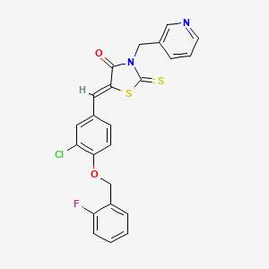5-{3-chloro-4-[(2-fluorobenzyl)oxy]benzylidene}-3-(3-pyridinylmethyl)-2-thioxo-1,3-thiazolidin-4-one