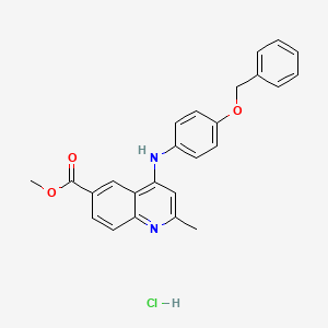 molecular formula C25H23ClN2O3 B4925056 methyl 4-{[4-(benzyloxy)phenyl]amino}-2-methyl-6-quinolinecarboxylate hydrochloride 