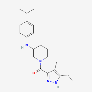 molecular formula C21H30N4O B4925057 1-[(3-ethyl-4-methyl-1H-pyrazol-5-yl)carbonyl]-N-(4-isopropylphenyl)-3-piperidinamine 