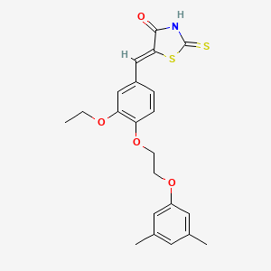 molecular formula C22H23NO4S2 B4925091 5-{4-[2-(3,5-dimethylphenoxy)ethoxy]-3-ethoxybenzylidene}-2-thioxo-1,3-thiazolidin-4-one 