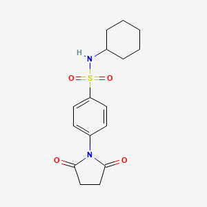 molecular formula C16H20N2O4S B4925099 N-cyclohexyl-4-(2,5-dioxo-1-pyrrolidinyl)benzenesulfonamide 