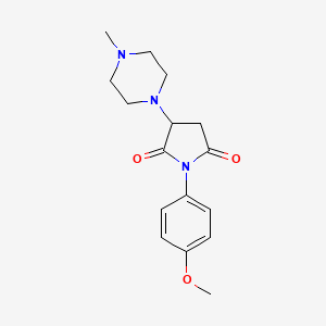 molecular formula C16H21N3O3 B4925124 1-(4-methoxyphenyl)-3-(4-methyl-1-piperazinyl)-2,5-pyrrolidinedione 