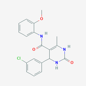 molecular formula C19H18ClN3O3 B4925152 4-(3-chlorophenyl)-N-(2-methoxyphenyl)-6-methyl-2-oxo-1,2,3,4-tetrahydro-5-pyrimidinecarboxamide 