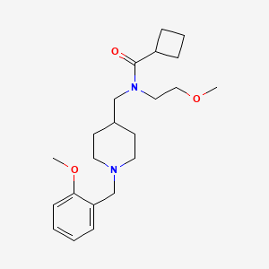 molecular formula C22H34N2O3 B4925162 N-{[1-(2-methoxybenzyl)-4-piperidinyl]methyl}-N-(2-methoxyethyl)cyclobutanecarboxamide 