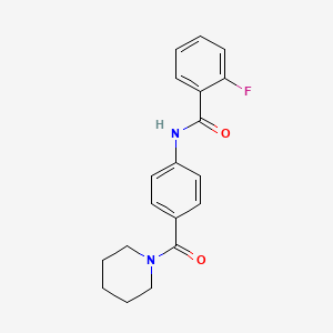 molecular formula C19H19FN2O2 B4925173 2-fluoro-N-[4-(1-piperidinylcarbonyl)phenyl]benzamide 