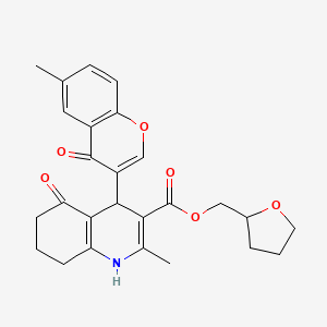 molecular formula C26H27NO6 B4925195 tetrahydro-2-furanylmethyl 2-methyl-4-(6-methyl-4-oxo-4H-chromen-3-yl)-5-oxo-1,4,5,6,7,8-hexahydro-3-quinolinecarboxylate 