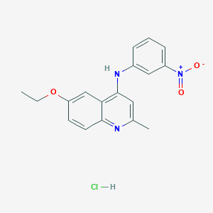 molecular formula C18H18ClN3O3 B4925201 6-ethoxy-2-methyl-N-(3-nitrophenyl)-4-quinolinamine hydrochloride 
