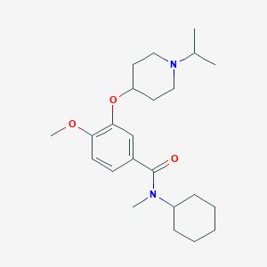 molecular formula C23H36N2O3 B4925207 N-cyclohexyl-3-[(1-isopropyl-4-piperidinyl)oxy]-4-methoxy-N-methylbenzamide 