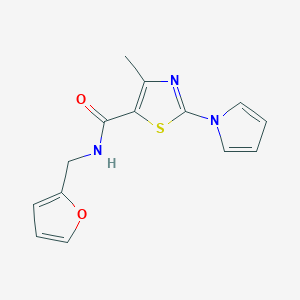 molecular formula C14H13N3O2S B4925234 N-(2-furylmethyl)-4-methyl-2-(1H-pyrrol-1-yl)-1,3-thiazole-5-carboxamide 