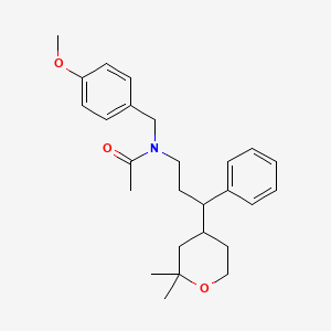 molecular formula C26H35NO3 B4925248 N-[3-(2,2-dimethyltetrahydro-2H-pyran-4-yl)-3-phenylpropyl]-N-(4-methoxybenzyl)acetamide 