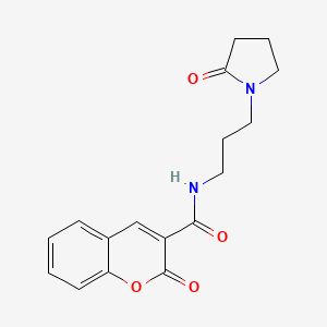 2-oxo-N-[3-(2-oxo-1-pyrrolidinyl)propyl]-2H-chromene-3-carboxamide