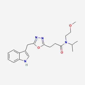 molecular formula C20H26N4O3 B4925305 3-[5-(1H-indol-3-ylmethyl)-1,3,4-oxadiazol-2-yl]-N-isopropyl-N-(2-methoxyethyl)propanamide 