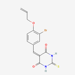 molecular formula C14H11BrN2O3S B4925314 5-[4-(allyloxy)-3-bromobenzylidene]-2-thioxodihydro-4,6(1H,5H)-pyrimidinedione 