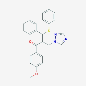 1-(4-Methoxyphenyl)-3-phenyl-3-phenylsulfanyl-2-(1,2,4-triazol-1-ylmethyl)propan-1-one