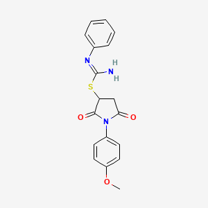 1-(4-methoxyphenyl)-2,5-dioxo-3-pyrrolidinyl N'-phenylimidothiocarbamate