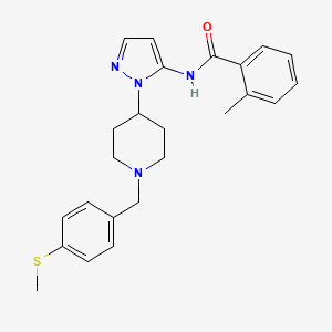 molecular formula C24H28N4OS B4925328 2-methyl-N-(1-{1-[4-(methylthio)benzyl]-4-piperidinyl}-1H-pyrazol-5-yl)benzamide 