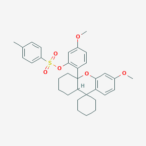 molecular formula C33H38O6S B492533 5-methoxy-2-(6-methoxy-1,2,3,4,9,9a-hexahydrospiro[4aH-xanthene-9,1'-cyclohexane]-4a-yl)phenyl 4-methylbenzenesulfonate 