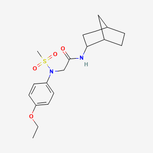 molecular formula C18H26N2O4S B4925341 N~1~-bicyclo[2.2.1]hept-2-yl-N~2~-(4-ethoxyphenyl)-N~2~-(methylsulfonyl)glycinamide 