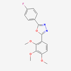 molecular formula C17H15FN2O4 B4925356 2-(4-fluorophenyl)-5-(2,3,4-trimethoxyphenyl)-1,3,4-oxadiazole 
