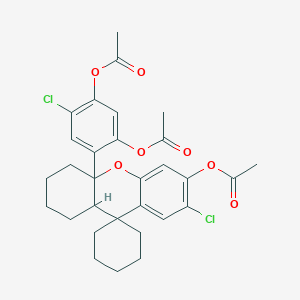 molecular formula C30H32Cl2O7 B492537 4a-[2,4-bis(acetyloxy)-5-chlorophenyl]-7-chloro-1,2,3,4,9,9a-hexahydrospiro[4aH-xanthene-9,1'-cyclohexane]-6-yl acetate 