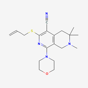 3-(allylthio)-6,6,7-trimethyl-1-(4-morpholinyl)-5,6,7,8-tetrahydro-2,7-naphthyridine-4-carbonitrile