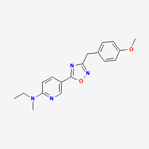 molecular formula C18H20N4O2 B4925394 N-ethyl-5-[3-(4-methoxybenzyl)-1,2,4-oxadiazol-5-yl]-N-methyl-2-pyridinamine 