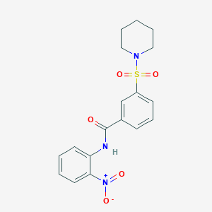 molecular formula C18H19N3O5S B4925425 N-(2-nitrophenyl)-3-(1-piperidinylsulfonyl)benzamide 
