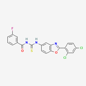 molecular formula C21H12Cl2FN3O2S B4925439 N-({[2-(2,4-dichlorophenyl)-1,3-benzoxazol-5-yl]amino}carbonothioyl)-3-fluorobenzamide 