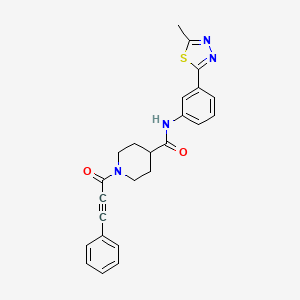molecular formula C24H22N4O2S B4925443 N-[3-(5-methyl-1,3,4-thiadiazol-2-yl)phenyl]-1-(3-phenyl-2-propynoyl)-4-piperidinecarboxamide 
