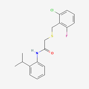 molecular formula C18H19ClFNOS B4925449 2-[(2-chloro-6-fluorobenzyl)thio]-N-(2-isopropylphenyl)acetamide 