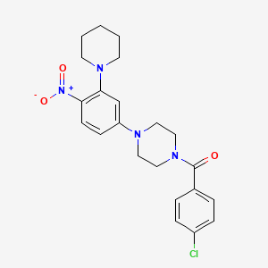 molecular formula C22H25ClN4O3 B4925462 1-(4-chlorobenzoyl)-4-[4-nitro-3-(1-piperidinyl)phenyl]piperazine 
