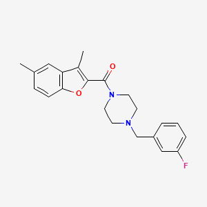 molecular formula C22H23FN2O2 B4925466 1-[(3,5-dimethyl-1-benzofuran-2-yl)carbonyl]-4-(3-fluorobenzyl)piperazine 