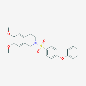 molecular formula C23H23NO5S B492548 6,7-Dimethoxy-2-((4-phenoxyphenyl)sulfonyl)-1,2,3,4-tetrahydroisoquinoline CAS No. 667911-81-1