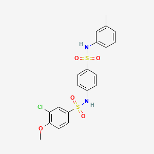 molecular formula C20H19ClN2O5S2 B4925498 3-chloro-4-methoxy-N-(4-{[(3-methylphenyl)amino]sulfonyl}phenyl)benzenesulfonamide 