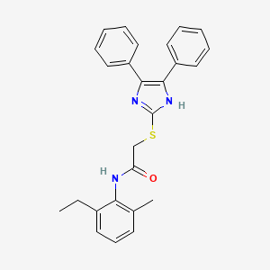 molecular formula C26H25N3OS B4925521 2-[(4,5-diphenyl-1H-imidazol-2-yl)thio]-N-(2-ethyl-6-methylphenyl)acetamide 