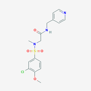 molecular formula C16H18ClN3O4S B4925524 N~2~-[(3-chloro-4-methoxyphenyl)sulfonyl]-N~2~-methyl-N~1~-(4-pyridinylmethyl)glycinamide 