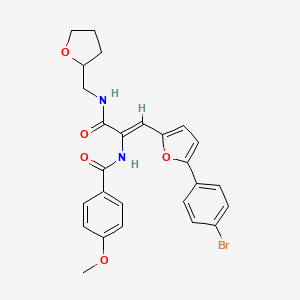 molecular formula C26H25BrN2O5 B4925544 N-(2-[5-(4-bromophenyl)-2-furyl]-1-{[(tetrahydro-2-furanylmethyl)amino]carbonyl}vinyl)-4-methoxybenzamide 