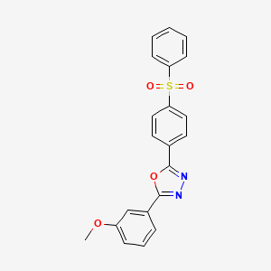 molecular formula C21H16N2O4S B4925553 2-(3-methoxyphenyl)-5-[4-(phenylsulfonyl)phenyl]-1,3,4-oxadiazole 