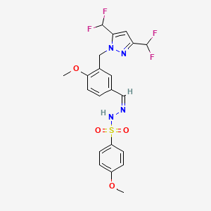 molecular formula C21H20F4N4O4S B4925574 N'-(3-{[3,5-bis(difluoromethyl)-1H-pyrazol-1-yl]methyl}-4-methoxybenzylidene)-4-methoxybenzenesulfonohydrazide 