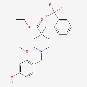 molecular formula C24H28F3NO4 B4925575 ethyl 1-(4-hydroxy-2-methoxybenzyl)-4-[2-(trifluoromethyl)benzyl]-4-piperidinecarboxylate 