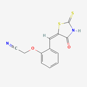 molecular formula C12H8N2O2S2 B4925581 {2-[(4-oxo-2-thioxo-1,3-thiazolidin-5-ylidene)methyl]phenoxy}acetonitrile 