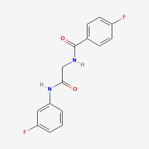 molecular formula C15H12F2N2O2 B4925586 4-fluoro-N-{2-[(3-fluorophenyl)amino]-2-oxoethyl}benzamide 