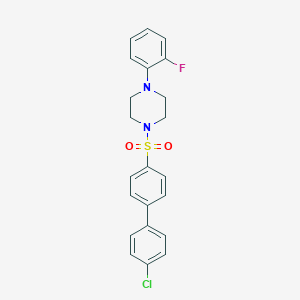 molecular formula C22H20ClFN2O2S B492560 1-((4'-Chloro-[1,1'-biphenyl]-4-yl)sulfonyl)-4-(2-fluorophenyl)piperazine CAS No. 667911-95-7